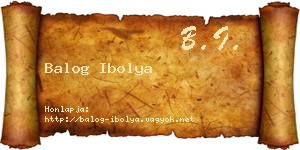 Balog Ibolya névjegykártya