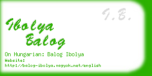 ibolya balog business card